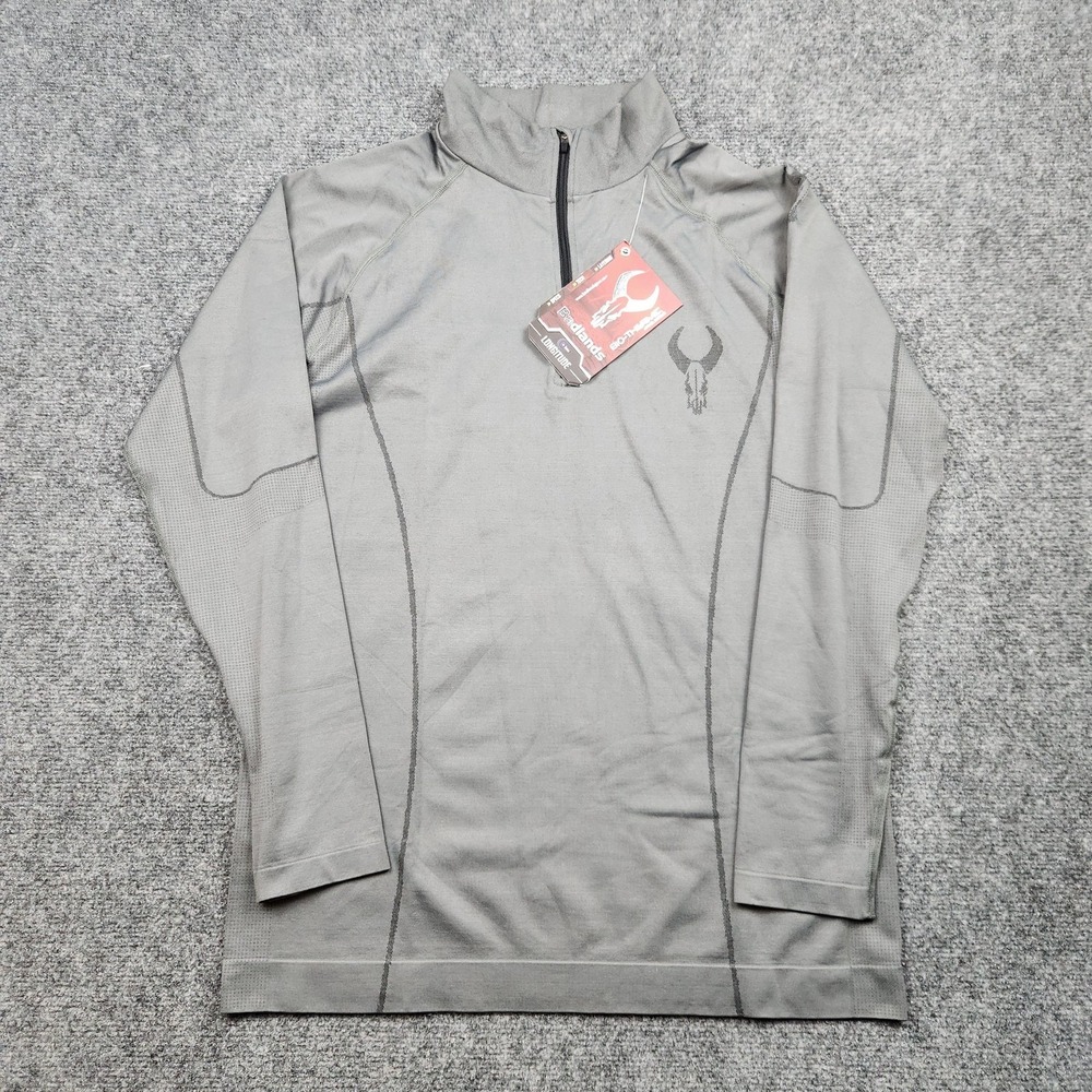 Badlands Pullover Mens XXL Gray Long Sleeve 1/4 Zip Base Layer Hunting Shirt